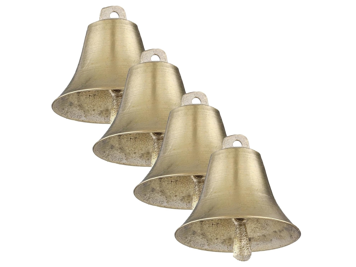 Conjunto De 4 Sinos De Metal Para Ovelhas E Gado, Com Cordas Para Pendurar.