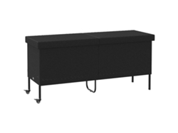 Baúl de jardín de mimbre negro con ruedas MAISON EXCLUSIVE (160x55x75 cm)