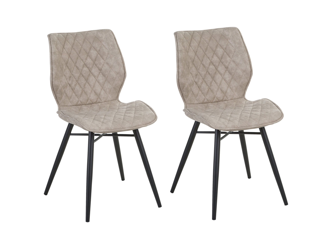 Conjunto de cadeiras acolchoadas BELIANI Lisle de Poliéster Creme 47x56x86