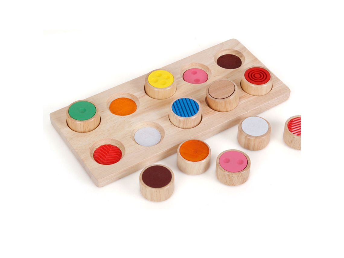 Tablero De Memoria Táctil, Juego De Emparejamiento De Madera, Juguete Educativo Para Niños