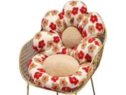 Cojín Para Silla Con Respaldo, Cómodo Cojín Para Asiento De Oficina, Decoración Del Hogar (flores Rojas/50 X 50 X 10 Cm) Gertiz