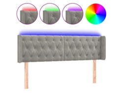 Cabecero de cama de terciopelo gris claro con luces LED MAISON EXCLUSIVE (147x16x78 cm)