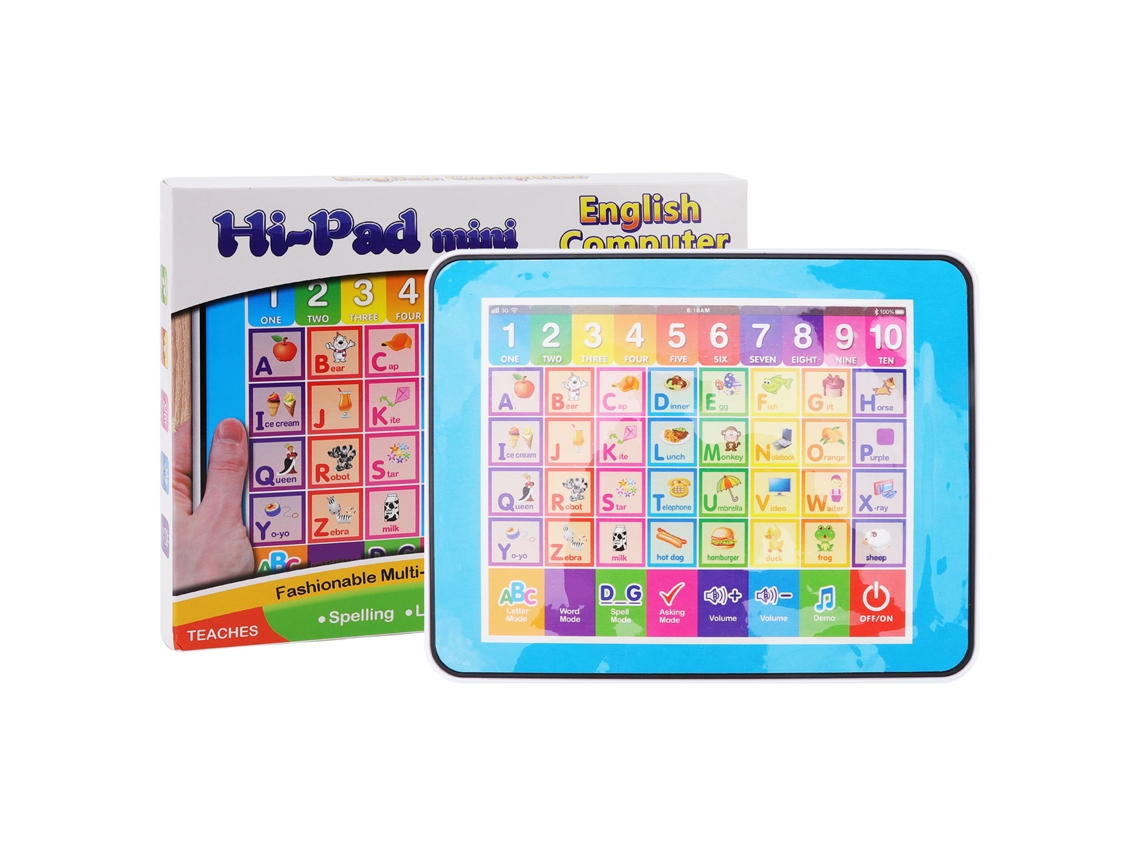 Ats-máquina De Aprendizaje De Inglés Para Niños Con 6 Funciones Educativas, Tableta Inteligente Juguete Azul Para Hogar Y Viajes