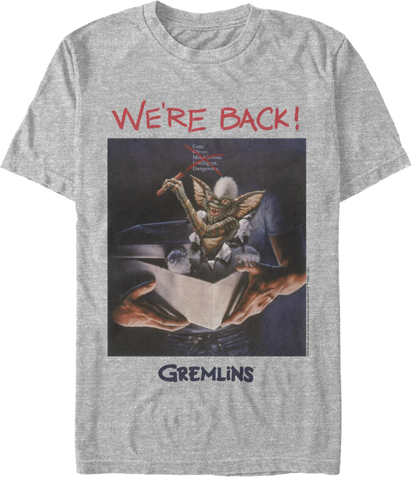 Camiseta Unisexo DEEPSTONE We're Back Gremlins Brezo carbón (XXXL)