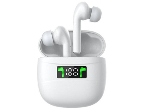 Auriculares Chronus Versão Led Toque Inteligente Carregamento Rápido Type-C Redução BISBISOUS Tecido Bluetooth Blanco
