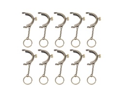 10 Marcos Metálicos Para Bolsos Con Cierre De Broche Retro De Bronce, Semicirculares, 5 Cm.