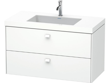 Lavabo para muebles DURAVIT Brioso c-bonded con subestructura de pared 100,0x48,0 cm 2 cajones incl. hueco para sifón y faldón sin rebosadero co