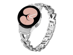 Pulsera para Samsung Galaxy Watch Fe/7/6/5/4 - Metal con diamante y pequeño giro (20 mm)