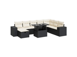 Maison Exclusive - Set De Sofás De Jardín Con Cojines 9 Pzas Ratán Sintético Negro