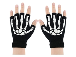 2026-guantes De Esqueleto Luminosos Elásticos Sin Dedos O De Dedos Completos Para Disfraces Un Par Unisex