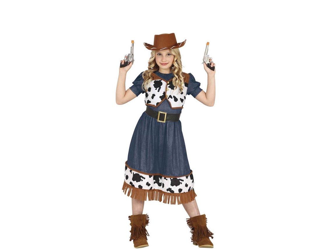 Disfraz de Niña GUIRCA Cowgirl con Vestido Estampado  (7 - 9 años)