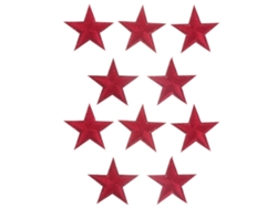 10 Pequeños Parches Decorativos Bordados Con Forma De Estrella De Cinco Puntas, Ideales Para Camisetas, Vaqueros Y Faldas (rojo).