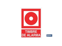 Señal luminiscente 297x210mm. timbre de alarma