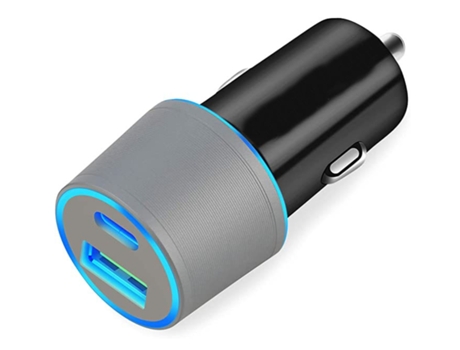 Cargador Carro Usb Duplo Carga Rápida para Apple BISBISOUS Gris