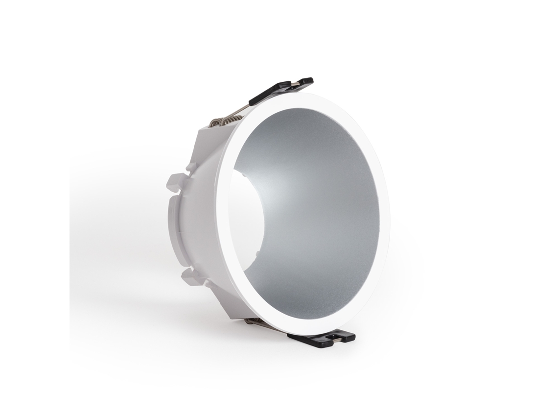 Anillo reflector cónico para luz descendente para lámpara LED Gu10/Gu5. 3 Cortes Ø 85 Mm Blanco Plata Ledkia