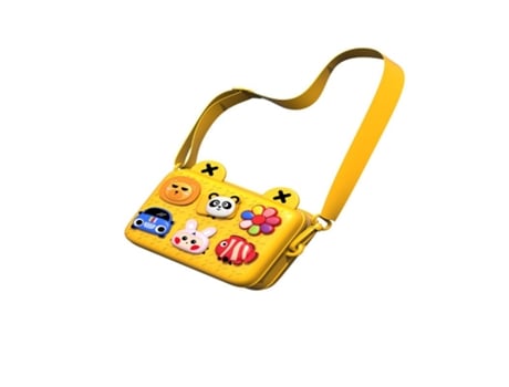 Bolsos para niños Lovely Camera Bolsos de mensajero de un solo hombro Chic Patchwork Purse amarillo