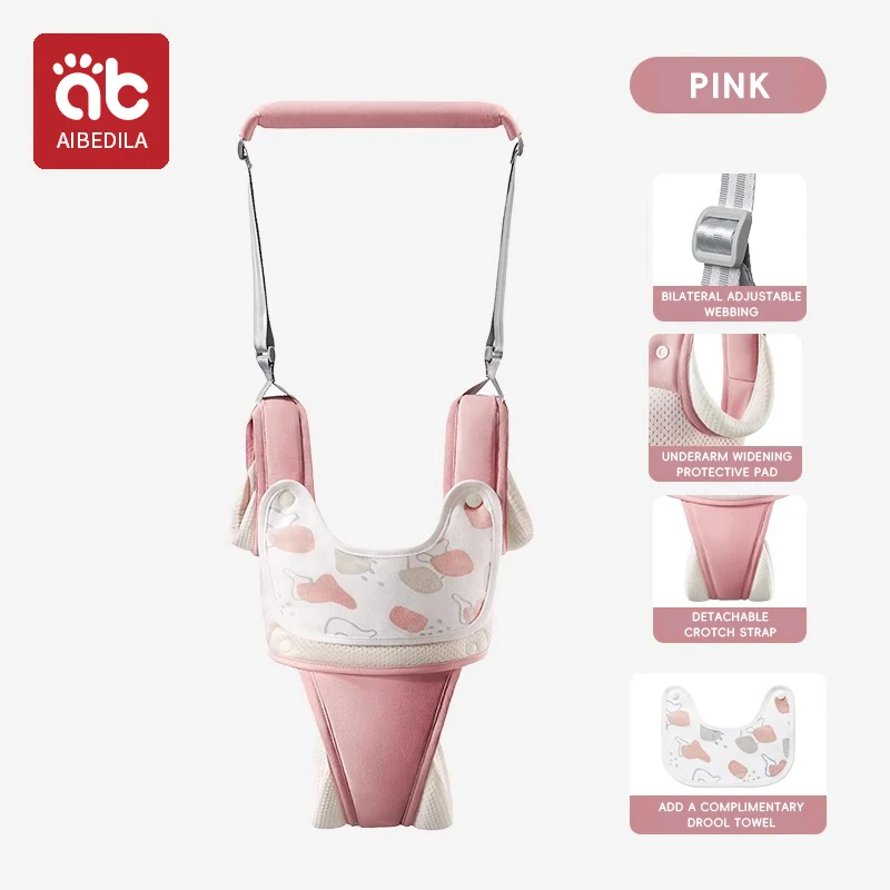 (Rosa) Portabebés con correa de muñeca ajustable, adecuado para niños de 9 a 24 meses.