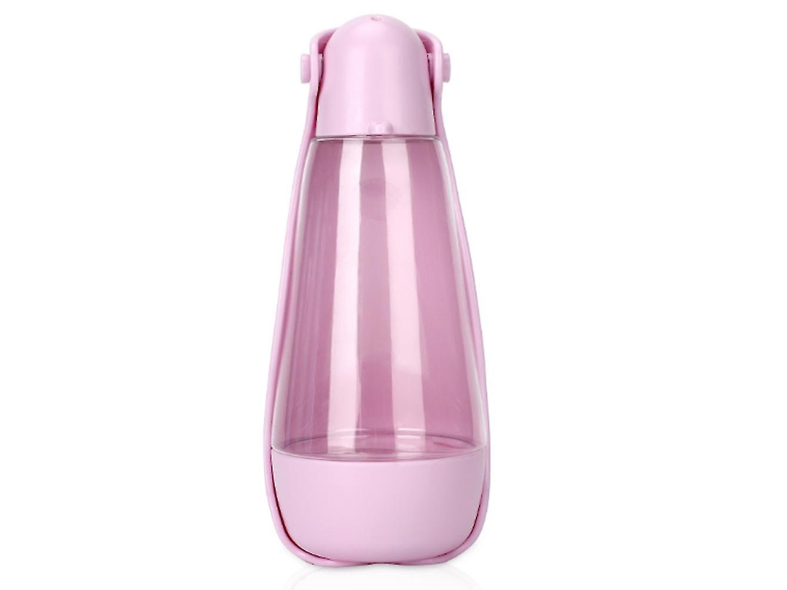 Botella de agua portátil para perros con batidor y cuenco.