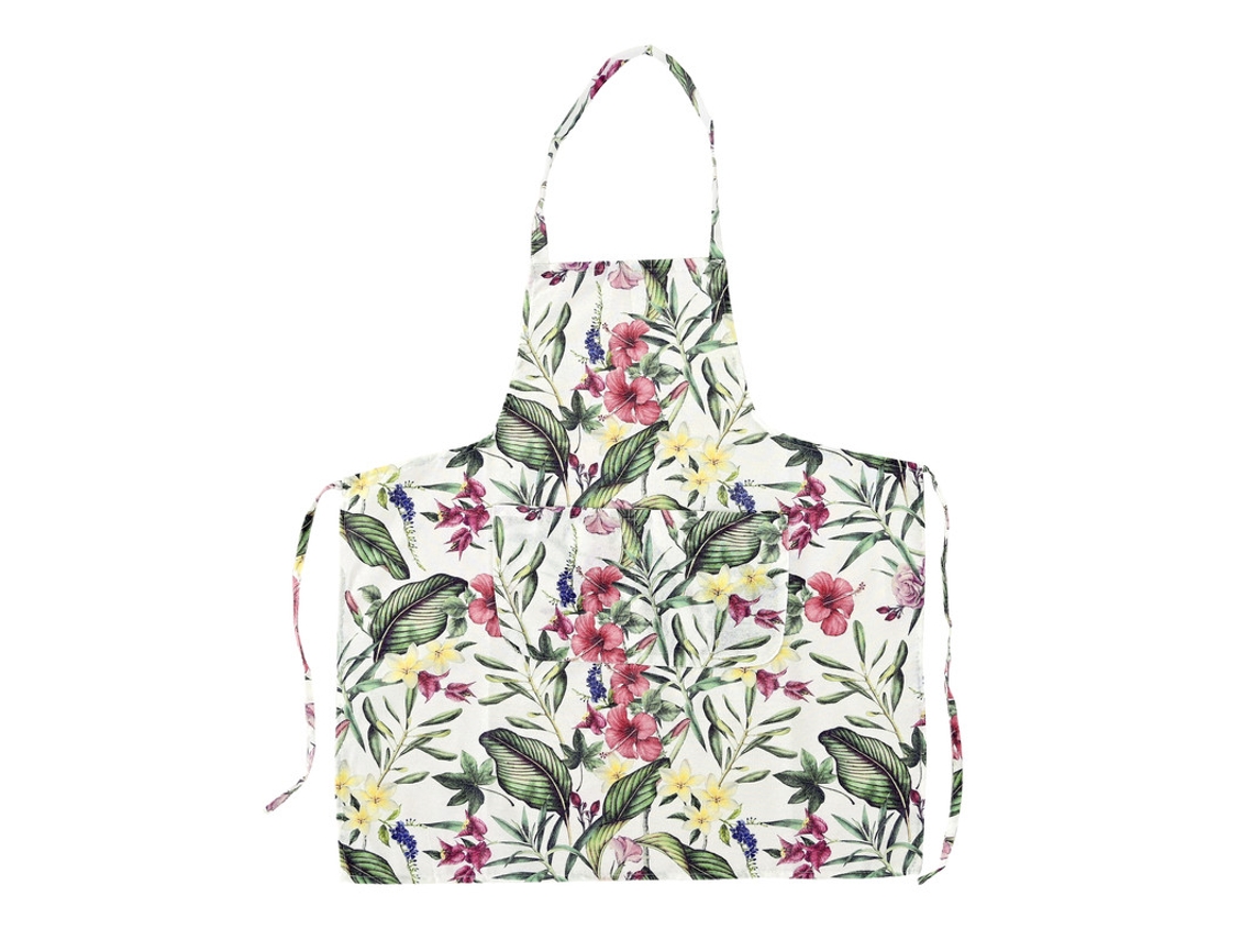 Delantal Antimanchas Con Elegante Estampado De Flores
