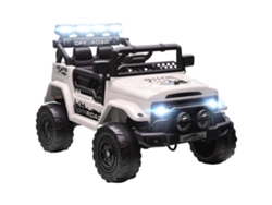 Vehículo Todoterreno Infantil 4x4 Luces Claxon Cinturón Mando Blanco