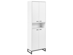 Armário De Sapatos Alto E Moderno Com 4 Portas Beliani Matane De Mdf Branco 60x33x186
