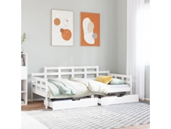 Sofá Cama Individual Con Cajones Lovely Home Blanco (90x200cm)