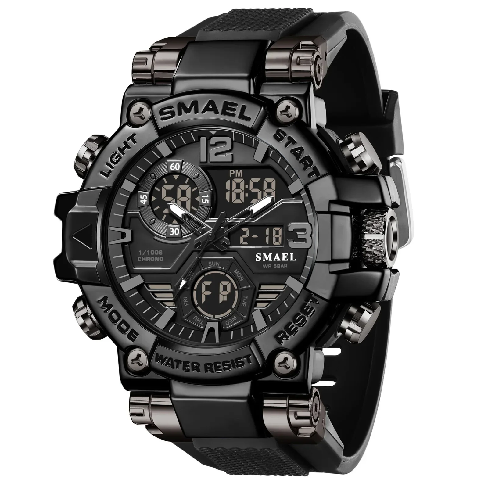 Reloj Led Nuevo (negro), Resistente Al Agua Hasta 50 M.