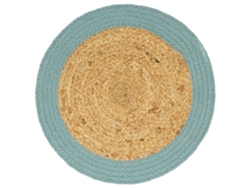 Maison Exclusive - Mantel Individual Redondo 6 Uds Yute Algodón Natural Verde 38cm