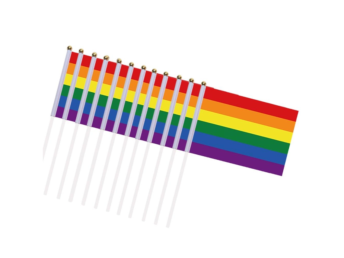 30 Banderas Arcoíris Miniatura Para El Orgullo Gay Y Lésbico Con Palo Para Desfiles, Festivales Y Decoración De Fiestas