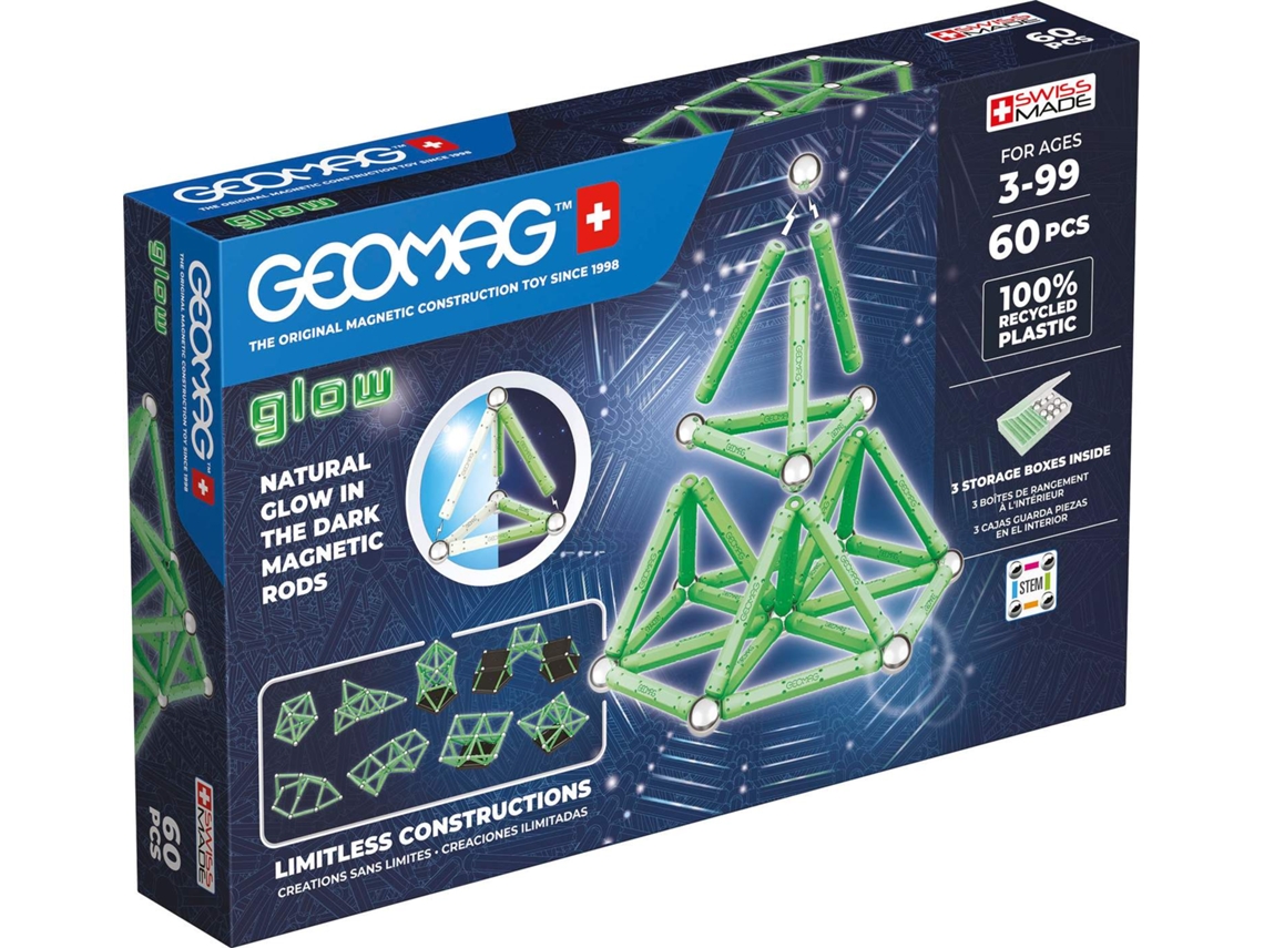 Set de construcción Geomag Glow 60 unidades