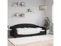 Sofá Cama Sin Colchón Tela Negro 90x200 Cm