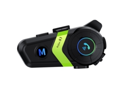 Intercomunicador para casco de motocicleta Siurn S3 con Bluetooth 5.3 y cable de micrófono dual (verde)