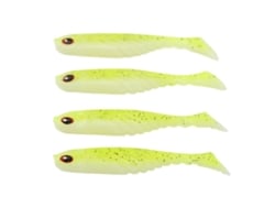 4pcs Isca Artificial T Tail Soft Pvc 75mm 3.2g Bicolor Wobblers Jigging Para Pesca Amarelo Branco