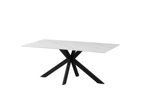 Mesa de Cristal Templado Arucas. Comedor o Cocina, Blanco 180x90 cm SALDOSYSTOCKS