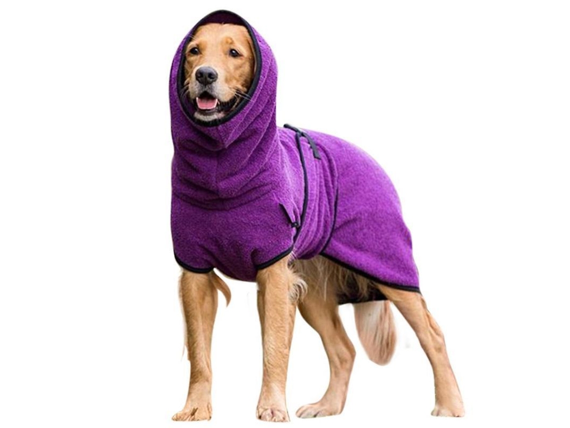 2026-bata De Baño Para Perros Ropa De Secado Toalla Abrigo Calientito Mascota Talla S-5xl S Púrpura