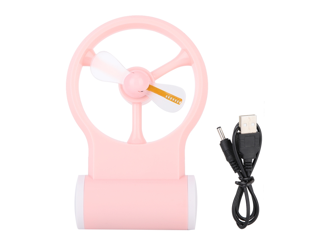 Ventilador pequeño portátil recargable por USB - Rosa
