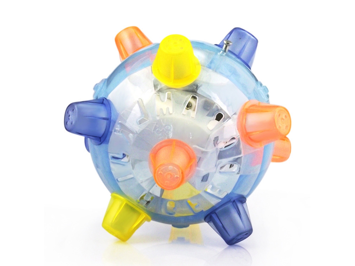 KOFIHETY Juguetes para mascotas para perros y gatos, pelota de salto colorida con música ligera que brilla en la oscuridad, pelota de rebote automática con LED