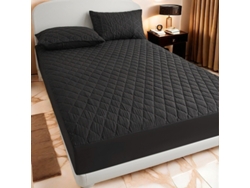 Protector De Colchón Impermeable Czhhmart (sábana Bajera Ajustable) 150 Cm X 200 Cm (con Dos Fundas De Almohada) Negro