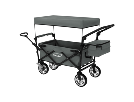 Carro de mano plegable con techo gris carreta transporte carro 2x con bolsas HAUKI