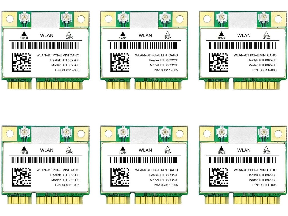 6 Tarjetas De Red Mini Pcie Wifi Rtl8822ce De 1200 Mbps, 2,4 Ghz, 5 Ghz, 802.11ac, Bluetooth 5.0