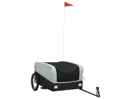 Remolque para bicicleta hierro VIDAXL negro y gris (45 kg)