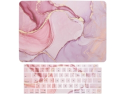 Juego de 2 fundas protectoras de plástico para portátil con estampado de mármol, compatible con MacBook Air. (Juego de 2 fundas de plástico)