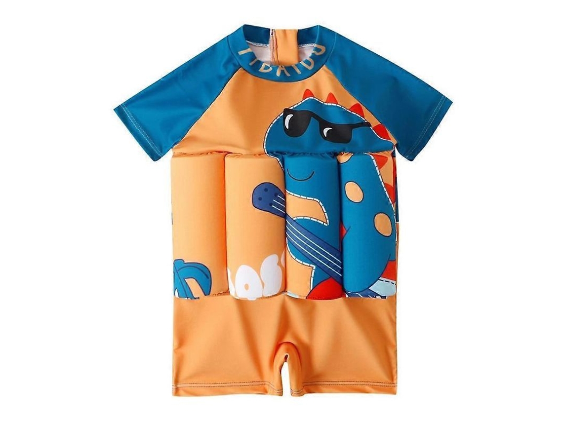 Lindo Traje De Baño De Manga Corta Para Niño Con Diseño De Flotador Y Dibujos Animados, Tallas 2-9t
