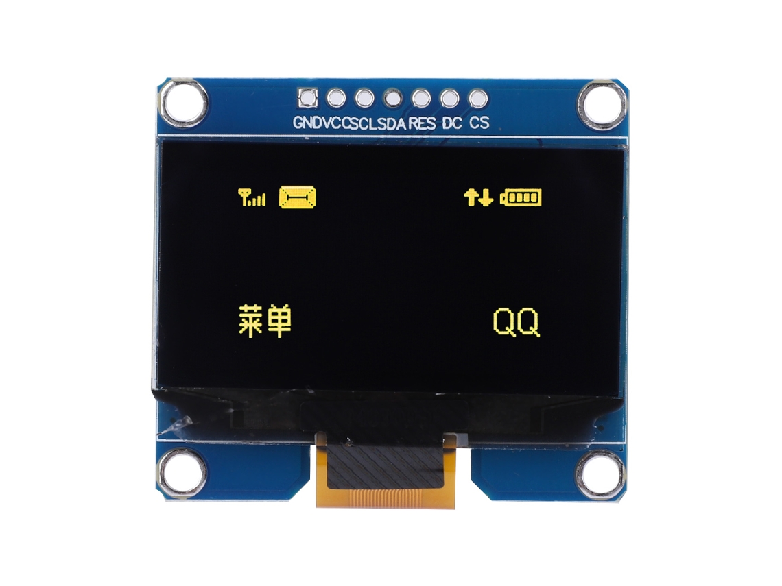 Módulo De Pantalla Display 1.54 Pulgadas 7pin Ssd1309 128x64 Spi Amarillo