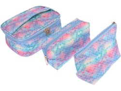 Neceser De 3 Piezas De Piel Sintética Impermeable, Multifuncional Para Guardar Cosméticos Y Otros Artículos.