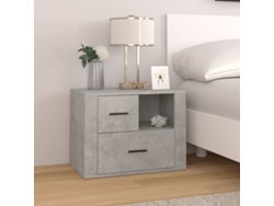 Mesita de Noche 60X36X45 Cm Derivados Madera Gris Cemento