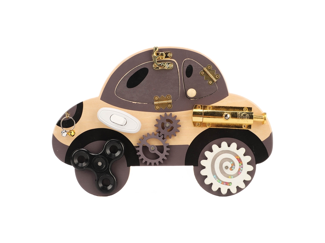 Juguete Sensorial De Coche De Madera Con 8 Formas De Jugar, Educativo Interesante, Portátil Y Manual Para Niños