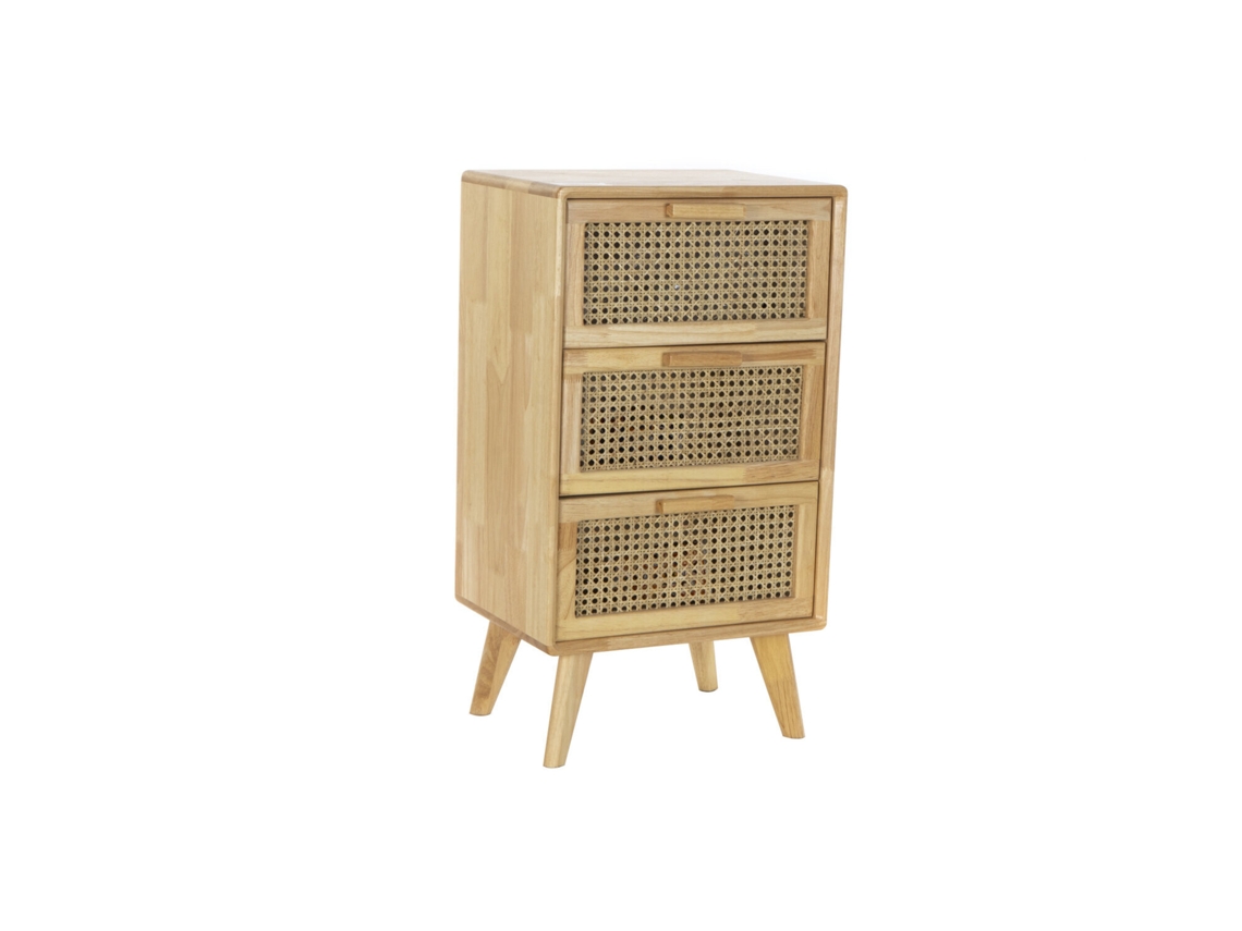 Cajonera Caucho Ratán Rejilla Natural 40x30x72cm