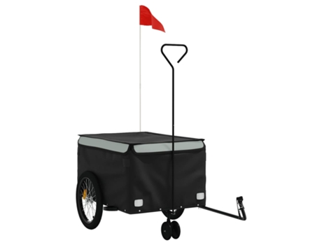 Remolque para bicicleta hierro VIDAXL negro y gris (45 kg)