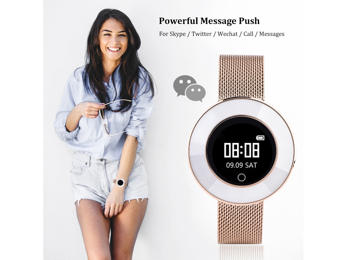 Pulsera Inteligente Para Mujeres Con Monitor De Frecuencia Cardíaca Y Podómetro Microwear X6, Resistente Al Agua Ip68, Pulsera Bluetooth